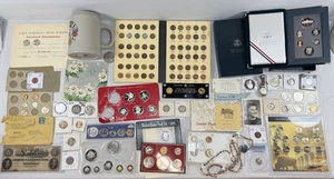 *Estate of Hal F. Dollar* Junk Drawer Lot Coins Jewelry Random Collectibles NR - Picture 1 of 24