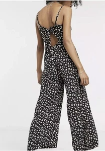 SHEIN Jumpsuit Blumenmuster schwarz Größe XL - Bild 1 von 8