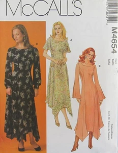 Vestido de princesa McCalls 4654 para mujer 10-16 ajuste acampanado pañuelo dobladillo patrón boho - Imagen 1 de 2