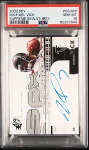 2002 Spx Supreme Signatures #SS-MV Michael Vick Supreme Signatures PSA 10 - Picture 1 of 4