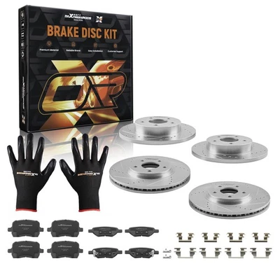 Rotores de disco de freno delanteros y traseros + pastillas de freno para Pontiac G5 2008-2009/G6 2008-2010 Foto 1 de 4