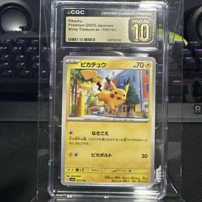 CGC 10 Pristine Pikachu 055/190 Shiny Treasure sv4a Pokemon Card - Image 1 of 2