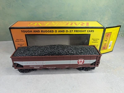MTH Rail King 30-75187 vagón tolva O con carga de carbón PRR #185205 servicio de carbón LEER Foto 1 de 4
