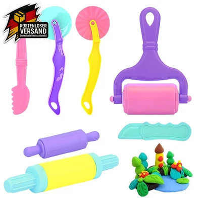 Knete Zubehör Set mit Knetwerkzeugen für Kinder Teig Plastilin Werkzeuge 7 Stück - Bild 1 von 4