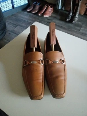 Leather Loafers Used Prada Sz10/Half Small Spot, Lots Of#1485lots Wear Left. - Image 1 of 4