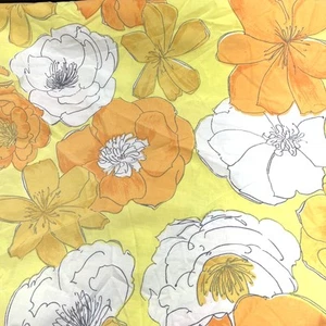 Vintage Groovy Orange Gelb Blumen Laken - 70er Jahre Vollspannbett Retro Bettwäsche - Bild 1 von 4