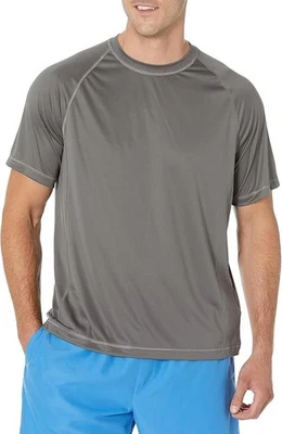 Camiseta de natación Amazon Essentials para hombre ajustada manga corta secado rápido UPF 50 gris XXL Foto 1 de 4