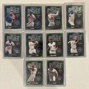 2000 Fleer Showcase Final Answer Complete 1-10 Insert Set Jeter Griffey Jr Bonds - Picture 1 of 6