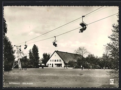 AK Berlin-Tiergarten, Interbau, Seilbahn, Teehäuschen im englischen Garten  - Bild 1 von 2