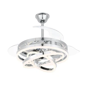 Bella Depot Indoor Ceiling Fan 42" w/ Remote + LED Light Kit Reversible Chrome - Picture 1 of 4