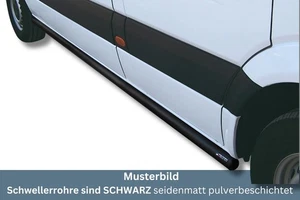 Schwellerrohre SCHWARZ ohne Tritt für Mercedes Sprinter W906 Edelstahl Ø63mm TÜV - Bild 1 von 9