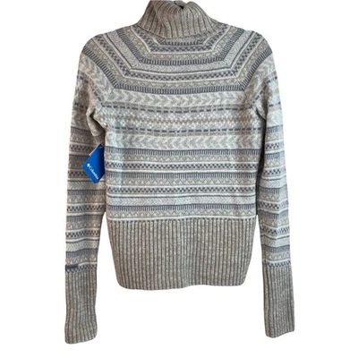 Nuevo Suéter Columbia Invierno Usado Cuello Alto Mujer Beige Mezcla Lana Talla S Foto 1 de 4