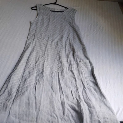 Belle France Dress XL Italy Linen Maxi Assymetric Lagenlook Boho Tempo Paris  - Image 1 of 4