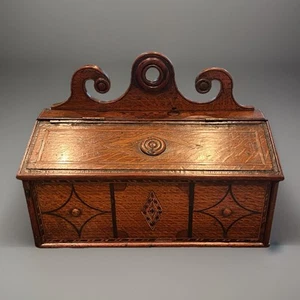 Antique Welsh Oak Candle Box with Marquetry, C 1780 - Picture 1 of 17