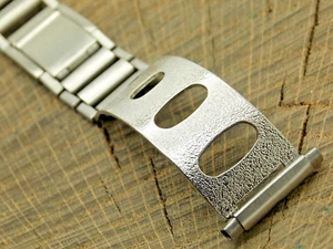 Correa de reloj vintage NOS sin usar acero inoxidable 16 mm-22 mm broche mariposa pulsera - Imagen 1 de 6