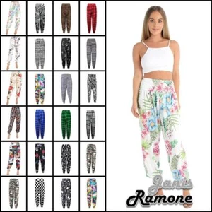 Harem Alibaba Trouser Womens Printed Cuffed Bottom Hareem Trousers Baggy Pants - Picture 1 of 32
