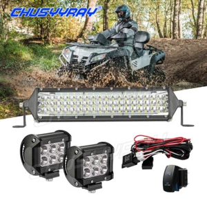 Fits Yamaha Wolverine Warrior 350 450 Led Light Bar + Pods Combo Off-Road Light - Picture 1 of 12