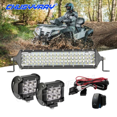 Fits Yamaha Wolverine Warrior 350 450 Led Light Bar + Pods Combo Off-Road Light - Image 1 of 4