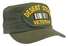 Desert Storm Veteran Hat Cadet Cap OD Green Double Layered Cotton