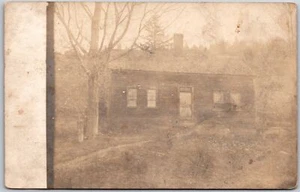 Photograph Of Old Barn In The Forest, Towering Trees, Rural Heritage, Postcard - Picture 1 of 2