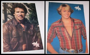Póster de revista de 2 páginas vintage de los Duques de Hazzard John Schneider Tom Wopat de los años 80 - Imagen 1 de 4