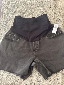 Neu Old Navy Umstands-Boyfriend schwarze Jeansshorts Größe 6 abgeschnitten - Bild 1 von 6