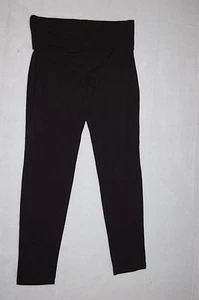 Girls Knit Yoga Pants Leggings SOLID BLACK Fold Top Waistband XS 4-5 L 10-12 - Picture 1 of 1