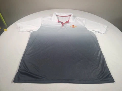 Iowa State Cyclones Polo Shirt Adult XXL Gray Short Sleeve NCAA College Mens Cover