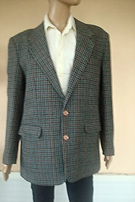 SUPERBE VESTE COSTUME ECOSSAISE BLEU JEAN'S T M / L 52 % LAINE - Photo 1/4