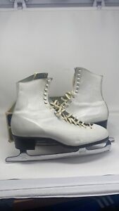 Vintage Hyde White Leather Ice Skates Mens Size 11 Crusader England Sheffield