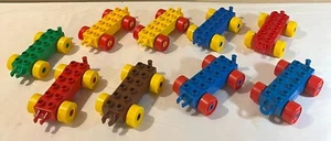 Lego Duplo Brick Blocks - 9 Car Chassis Bases - Blue, Brown , Green, More - Picture 1 of 1