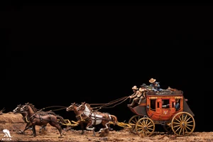 Stagecoach Wild West 54mm Painted Miniature Tin Toy Soldier | Art Level - Photo 1/5
