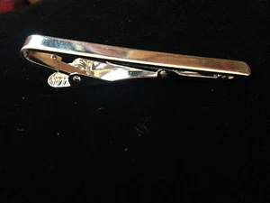 Men Tie Clip Pin Stickpin Silver Tone Cufflinks Mens gift idea Necktie UK Plain - Picture 1 of 4