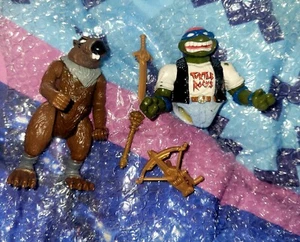Vintage TMNT Ninja Turtles 1988 Splinter & ROCK N ROLLIN Donatello 1991 PLZ READ - Picture 1 of 9