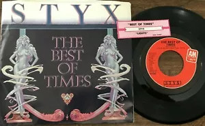 Styx Best Of Times / Lights 45 W Picture Sleeve & Jukebox strip - Picture 1 of 2