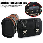 PU Leather Motorcycle Handlebar Side Saddlebags Luggage Panier Storage Tool Bag