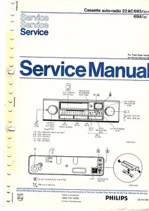 Manual de servicio original Philips para 22 AC 693 / 694 CAR - Imagen 1 de 1