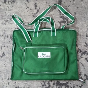 NUEVO SIN ETIQUETAS Verde Logo LACOSTE Prenda de Viaje Cremallera y Transporte Bolsa de Fin de Semana Equipaje de Viaje - Imagen 1 de 10