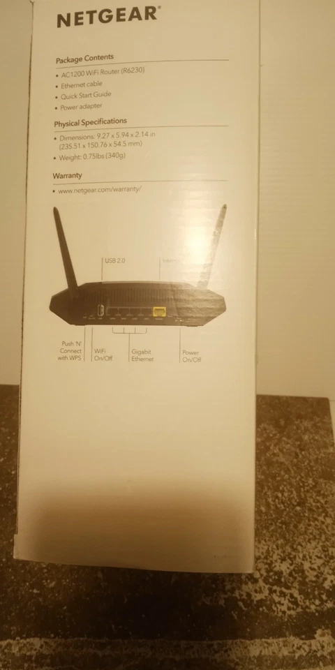 NETGEAR WiFi Router R6230 - AC1200 Dual Band Wireless Speed 1200 sq.ft 20 Device - Image 1 of 3