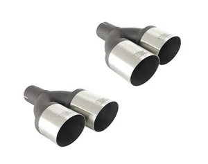 2x Auspuffblende Endrohre Doppelrohr 2x 90mm gebürstet für AUDI BMW Mercedes - Bild 1 von 1