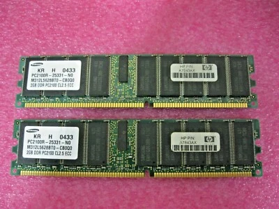 2 X 2GB Dimm HP Samsung A7843AX DDR  PC2100R CL2.5 ECC  - Image 1 of 4