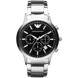 Emporio Armani Herren Chrono Quarzuhr AR2434 Edelstahl schwarzes Zifferblatt 43mm - Bild 1 von 7