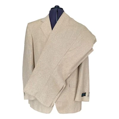 Terno Alexander Julian Colours 2 peças lã de seda areia marrom masculino 41R W42 L27 - Imagem 1 de 4