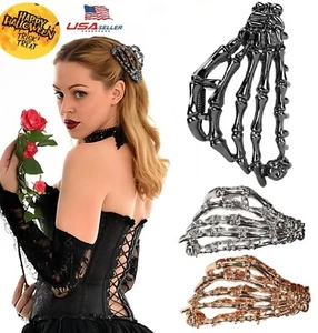 Halloween Hair Clip Skeleton Skull Design Women Medium Metal Hair Claw Clips USA - Picture 1 of 23
