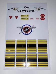 COX SKYCOPTER .020 powered Fuel-Proof Reproduction Decals - Picture 1 of 1