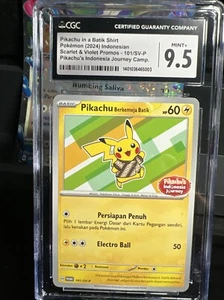 Pokemon Karte Pikachu im Batik Shirt 101/SV-P Indonesiens Reise Promo CGC 9,5 - Bild 1 von 2