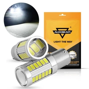 AUXBEAM 1156 BA15S LED Bombillas Interior Freno Trasero Señal de Giro Inverso Blanco - Imagen 1 de 11