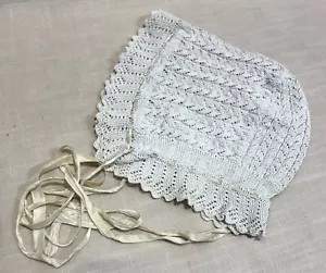Baby Clothing Antique/Vintage Exquisite Crochet/Knit Baby Bonnet Handmade OOAK - Picture 1 of 11