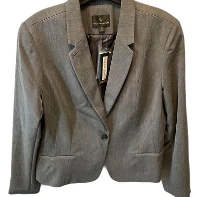 NUEVO Traje de Carrera Worthington Gris Espiga Blazer Talla XL Foto 1 de 3