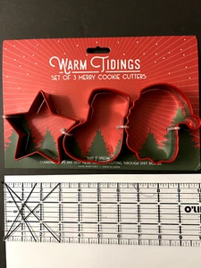 3er Set Frohe Weihnachten Ausstechformen Edelstahl gepolstert Tops Brandneu - Bild 1 von 1
